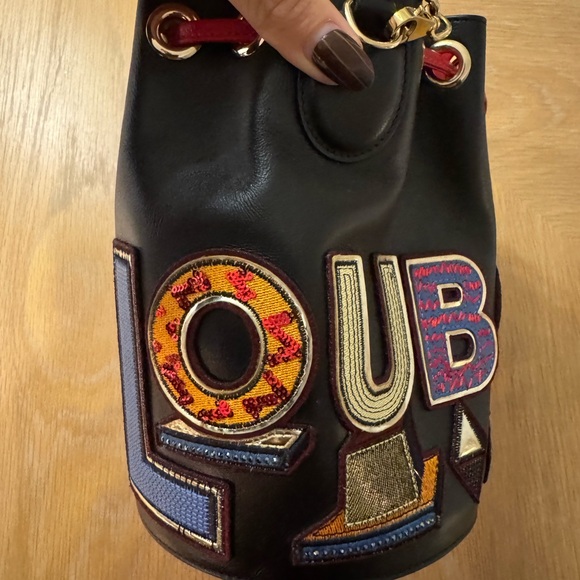 Christian Louboutin Black and Red Embroidered Mini Bag - Picture 2 of 8